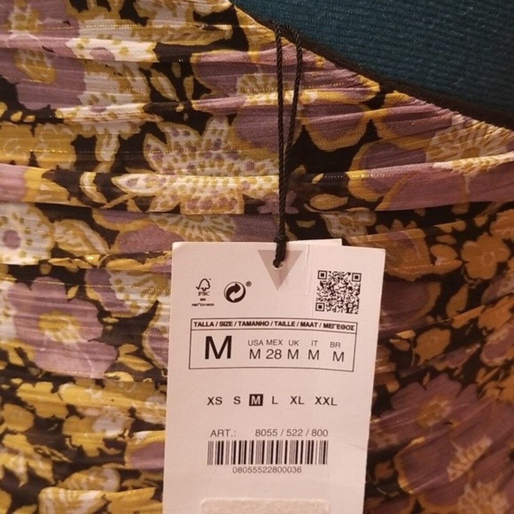 Zara Floral One Shoulder Mini Dress size M New With Tag - Picture 6 of 14